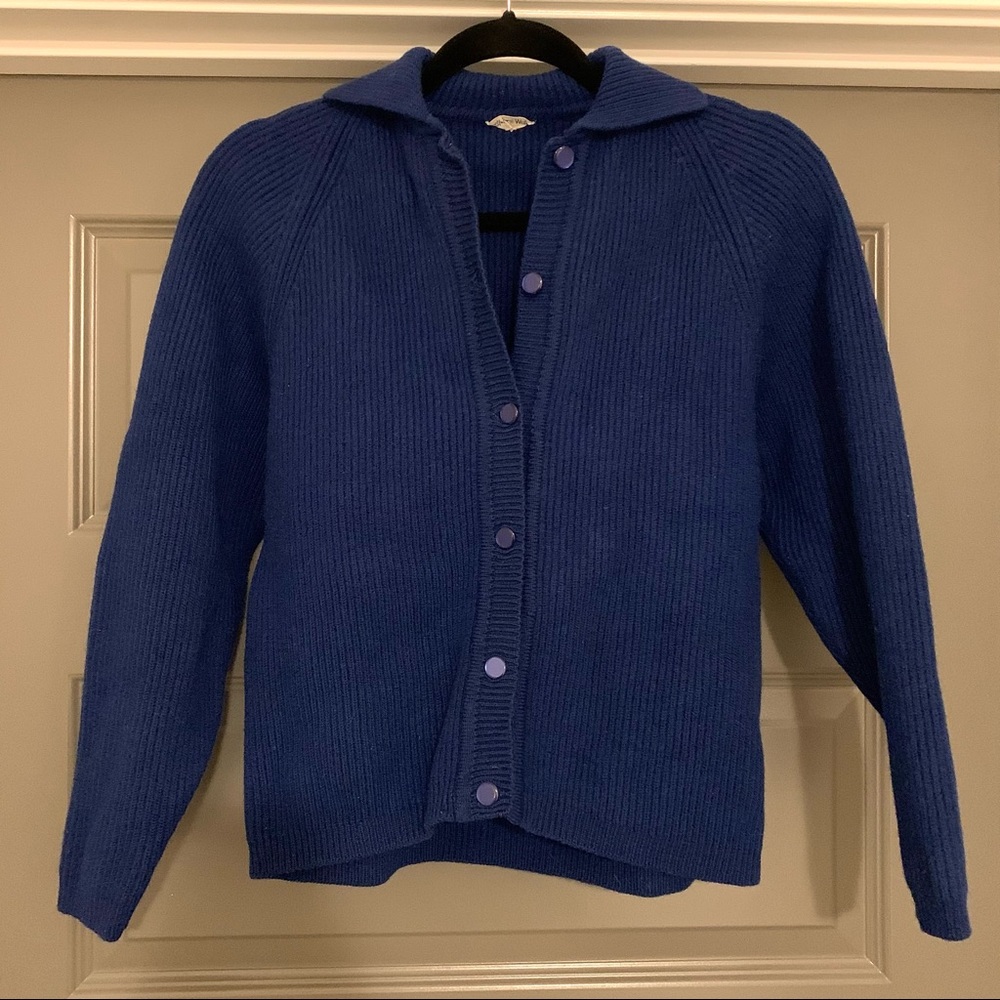 Blue Irish Wool Cardigan
